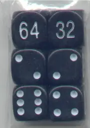 NEW Dice Set of 6 D6 (16mm) - Backgammon Opaque Bllack