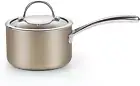 2-Quart Saucepan Hard Anodized Ceramic Nonstick with Glass Lid, Classic Small Co