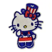 HELLO KITTY UNCLE SAM! SO COOL! Iron On Patch + ONE FREE STICKER!!