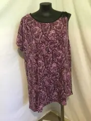AUTOGRAPH PURPLE "SNAKE PRINT" TUNIC TOP SZ 26-NEW AUTOGRAPH--STOCK JUST IN!