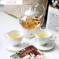 在飛比找樂天市場購物網優惠-英式茶具陶瓷玻璃蠟燭水果茶壺 英式下午茶茶具 歐式花茶杯套裝