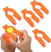 Plastic Bottle Cap Opener,4 Pack Water Bottle Opener,Orange Soda Can Opener,3 in
