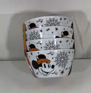 Disney Halloween Mickey Spider Webs Set of 4 Tidbit Snack Melamine Bowls