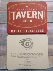 Beer Coaster ~ GEORGETOWN Brewing Tavern Ale: Cheap, Local, Good ~ Seattle, WA