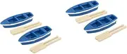 Holibanna 4 Sets Miniature Boat Ornament Resin Micro Landscape Boat Wood Quant 6 * 2cm Blue for Micro Garden Decor