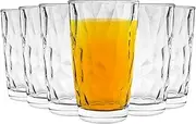 Bormioli Rocco Diamond Dimpled Clear Cooler Glasses - 470ml - Pack of 6