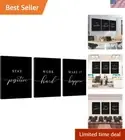Inspirational Framed Canvas Wall Art Set - 3 Motivational Quotes for Office