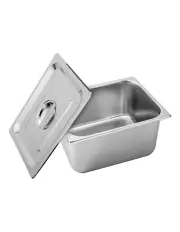 [SOGA] Gastronorm Pan Full Size 1/2 Tray With Lid 20cm in Silver