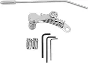 Guitar Bridge Stop Bar, Zinc Alloy Electric Guitar Vibrato Bridge Tailpiece, LP SG Compatible Stop Bar Design for Enhanced Sustain (Silver)
