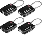 Fulasun 4Pcs TSA Luggage Locks 4 Digit Travel Combination Locks Portable Small Combination Padlocks Zinc Alloy TSA Accepted Suitcase Locks for Travel Bag Suitcase Lockers Backpack ZiWZzEi