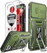 [LeYi] Compatible for Samsung A14 5G Case: Galaxy A14 5G Phone Case with 2X Screen Protectors, Magnetic Stand Full Body Dual Shield Protective Carcasa para Celulare Telefono Galaxy 14A 4G, Olive Green