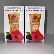 2 PK- Tea Central Cold Brew Tea Blackberry-Raspberry-Hibiscus Green Tea BB:04/27