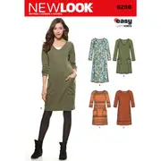 New Look Sewing Pattern 6298 N6298 Misses' Knit Dress with Neckline & Length Variations