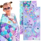 Yahenda 2 Packs Mermaid Beach Towel for Kids Quick Dry Beach Towel Swim Towel...