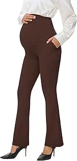 [VIMPEP] Smooth Feeling Flare Maternity Leggings Over The Belly Pregnancy Bootcut Yoga Pants Petite/Regular with Pockets 303