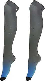 [Joitme] Holographic Abstract Multicolored Gradient Thigh Socks, Soft and Lightweight, Tall Boot Socks for Women, Holographic Abstract Multicolored Gradient