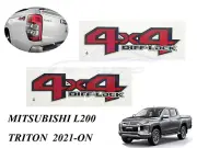 4x4 DIFF-LOCK DECAL PVC SIDE CABIN REAR STICKER FOR MITSUBISHI L200 TRITON 2020+