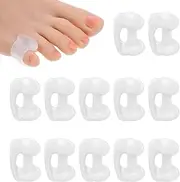 Wanmu Pack of 12 Gel Toe Separators, Small Toe Spacers, Toe Corrector for Overlapping Toes, Hammer Toes, Crooked Toes, Pressure Relief
