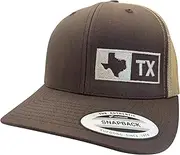 Trucker Hat - Texas (Brown/Tan), Snapback Cap, TX State Pride