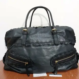 [二手] 義大利製 Gucci 荷葉邊 真皮 旅行袋 手提包