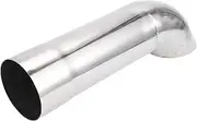 X AUTOHAUX 2.75" ID Inlet Turn Down Exhaust Tip 12" Inch 305mm Overall Length Silver Tone T304 Stainless Steel 2.75" Outlet OD Tailpipe Tip Surface Polishing Mandrel Bend Elbow Tube