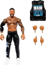 Mattel WWE Top Picks Elite Action Figure & Accessories Set, Jey USO 6-inch Collectible with Swappable Hands, Ring Gear & 25 Articulation Points