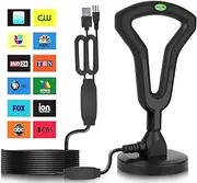 TV Antenna Indoor, Digital TV Antenna for Smart TV, 350+ Miles Long Range HD TV Antenna Indoor Outdoor Support 1080p 4K Built-in 36dB Amplified Signal Booster