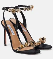 [Aquazzura] Aquazzura Bloom 105 embellished sandals AU 9.5 black
