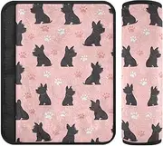 Black Scottish Terrier Paw Peach 2 pcs Seatbelt Shoulder Strap pad, Stop seat Belt Cutting into Neck, seat Belt Pads for Backpack Airplane Airplane 10x7.7 in Protector para