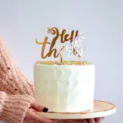 Acrylic Rose Gold 'Hello Thirty' Cake Topper