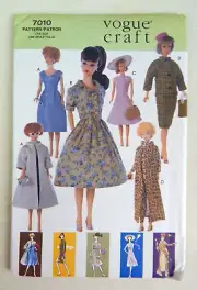 Vogue Craft Pattern #7010 11.5" Vintage Fashion Doll Outfits - UNCUT