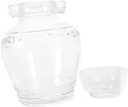 [CATIEBYE] 1Pc Large Capacity Sealed Pickle Jar Transparent Glass Food Can for Kitchen Storage and Dustproof Random Style Fermentation Container
