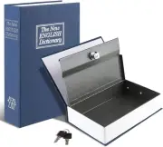 Book Safe w/ Key Lock, Portable, Metal Safe Box, Dictionary Diversion, Hidden