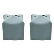 2pcs Tissue Box Pu Leather Tissue Box Holder, Toilet Tissue Box Square Tissue Holder For Bath Vanity