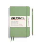 Notebook Hardcover Paperback, Ruled, 123 Pages (Sage) - B6+