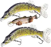 2 Bionic Multi-Section Fish-Shaped Lure Hooks, Sharp and Durable, Strong in attracting Fish, Suitable for Freshwater and seawater, Fast hooking and not Easy to get Off The Hook