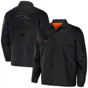 Men's NFL x Staple Black Denver Broncos Coaches Full-Snap Jacket