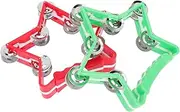 UPKOCH 2pcs Bright Color Plastic Hand Rattle Fun Five Pointed Star Handbell for Educational Percussion Instruments for Developing Rhythm and Auditory Skills