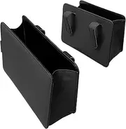2 in 1 Car Trash Can, Premium PU Leather Trash Bin Collapsible Portable Auto Garbage Bag Large Capacity Trashcan, Car Storage Bag Multipurpose Car Organizer (Black)
