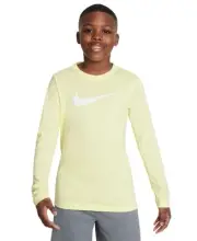 Nike Big Kids Dri-fit Legend Logo-Print Long-Sleeve Training T-Shirt - Lumino...