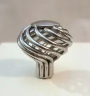 8 Modern Silver Open Swirl Twist Design Drawer Pulls Cabinet Knobs 1-3/8" Wide