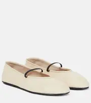 [The Row] The Row Elastic leather ballet flats AU 7 white
