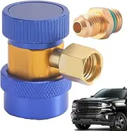 R134a Refrigerant Adapter | 1/4" Flares Automotive Refrigerant Adapter - Easy Adjustable High Low Automotive Compressor Replacement for Evacuation and Recharging