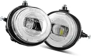2 Pieces 30W Car Right + Left LED Lens Fog Light DRL H11 Replacement Compatible For Mazda 3 Axela 2012-2016(RGB)