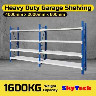 4M*2M*0.6M Storage Garage Shelving Warehouse Rack Shelving Steel 800KG - O
