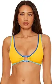 [BECCA] Women's Crinkle Crush Bralette Bikini Top, Adjustable, Tie Back, Swimwear Separates
