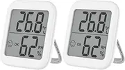 Sosoport 2pcs Thermometer Bedrooms Room Temperature Room Indoor Temperature Gauge Bedside Analog Small Humidity Digital Home Hygrometer White Screen