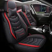 Car Seat Covers Suitable for Jeep Gladiator Overland (JT)/Gladiator Rubicon (JT)/Gladiator Sport (JT) Car Seat Cover Accessories, Black Red