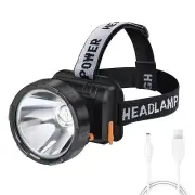 Headlamp Rechargeable - Super Bright Spotlight with 2 Modes - LED Flashlight ...