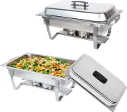 Valgus 8QT Stainless Steel Chafing Dish Buffet Chafer Set 2 pack